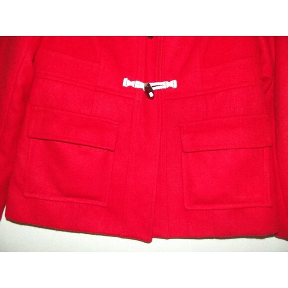 Old Navy Peacoat Womens Size Small Radiant Red Toggle Hooded Pockets - Picture 8 of 14
